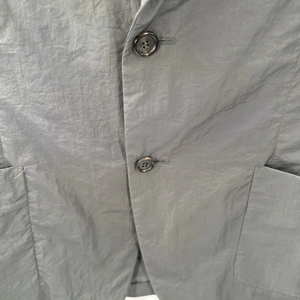 Prada Blazer Jacket Nylon Sport Silver Men Size 50 US 40 Stretch Luxury Timeless